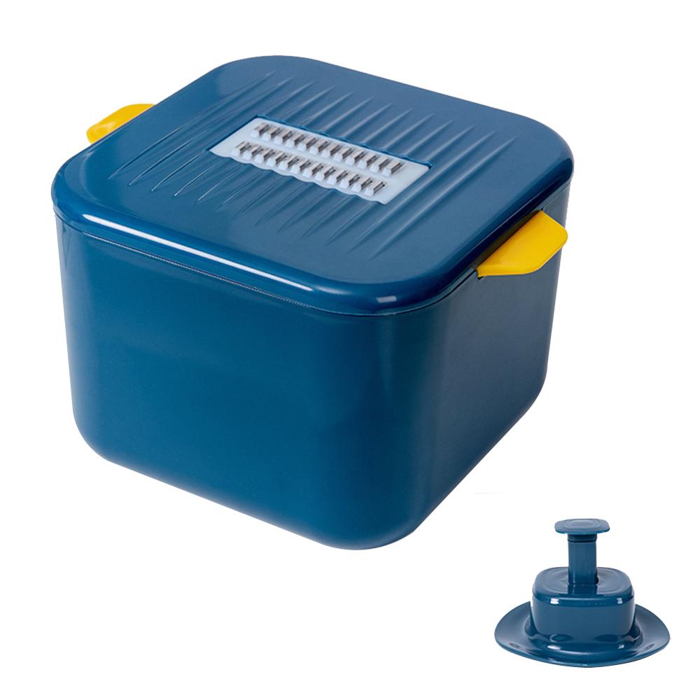 4 In 1 Multifunctionele Groentesnijder Met Drainage Mand Voor Huishoudelijke Gebruik Niet Kwetsen Hand Shredder Aardappel flarden Keuken: blue