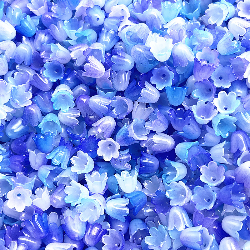 50pcs10x11mm acrílico Convallaria Majalis tapas de cuentas accesorios de joyería pulseras cuentas espaciadoras para fabricación de joyería accesorios DIY