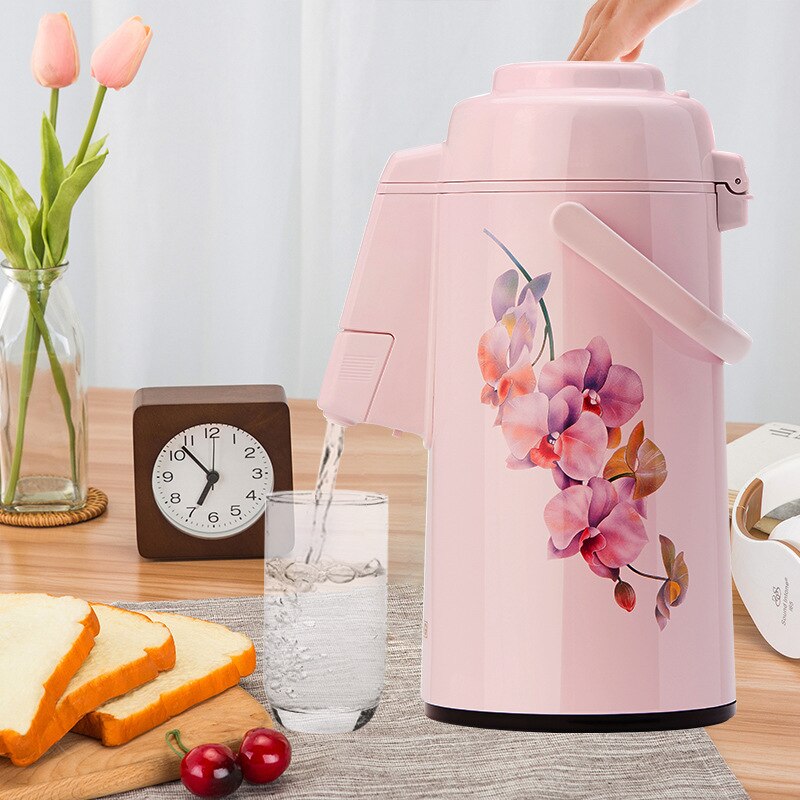 Aleación de aluminio 3 litros volumen aire presión termos flaskwater jarra de agua inoxidable recipiente de agua: pink colour