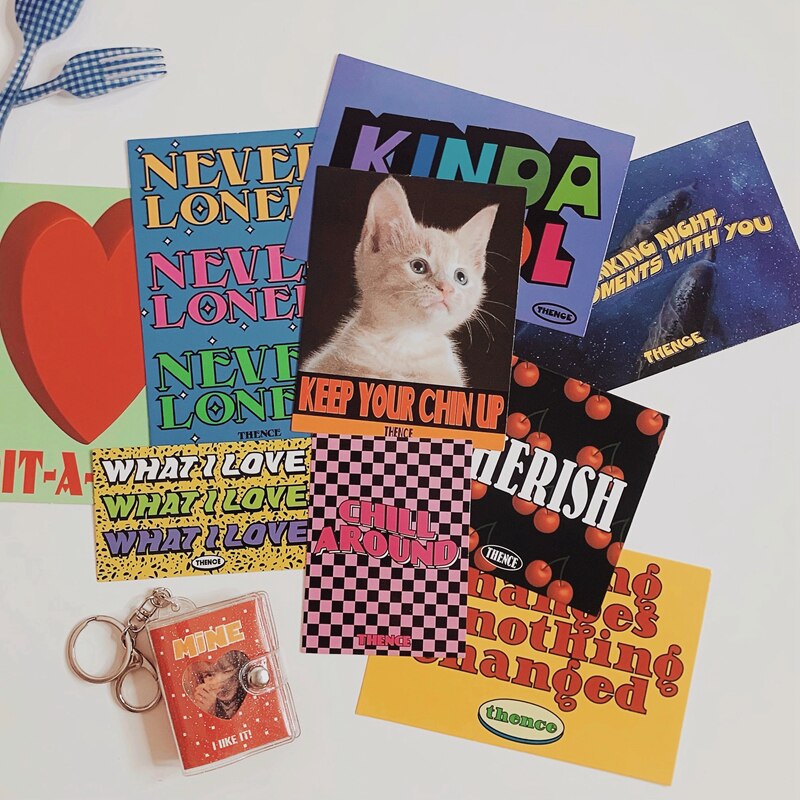 Retro amerikansk söt katt engelsk konst vykort samlokalisering dekoration kort fotoram bild klistermärke gratulationskort