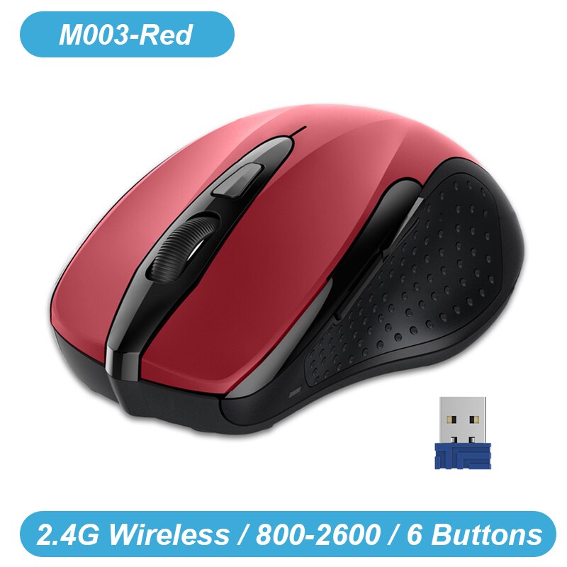 Tecknet Draadloze Muis Computer Bluetooth Muis Pc Mause Ergonomische Muis 2.4Ghz Usb Optische Muizen Voor Laptop Pc: M003 Red