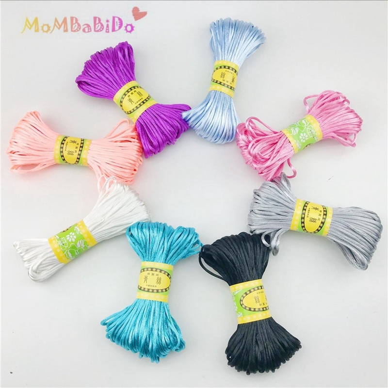 1Mm Satijn Cords 20 M/partij Diy String Nylon Touw Medeplichtige & Bevindingen Baby Silicone Tandjes Bead Ketting Sieraden Cord