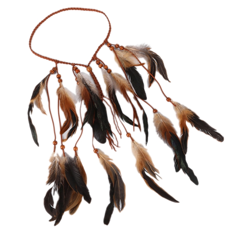 Native American Headdress Boho Feathers Headbands Indian Headpiece Feathers Headpiece Boho Headpiece Hippie Jewelry: Gold