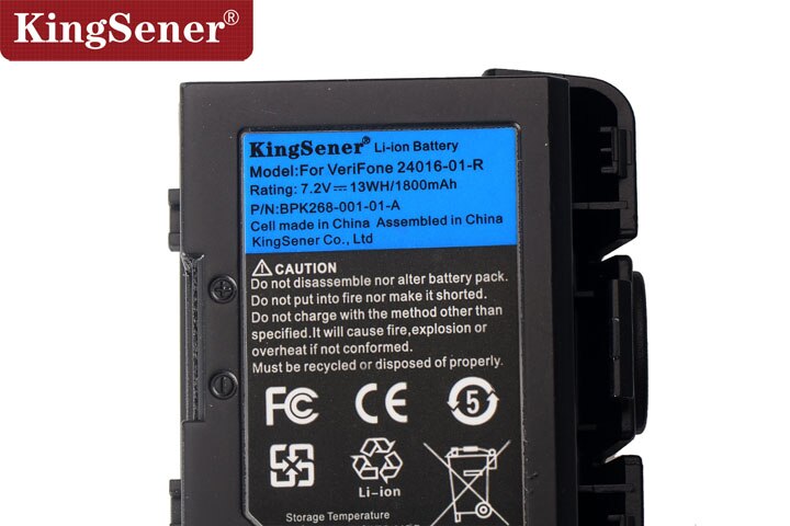 KingSener 24016-01-R POS Battery for VeriFone VX670 VX680 24016-01-R Wireless Terminal ATM Machine 7.2V 1800mAh