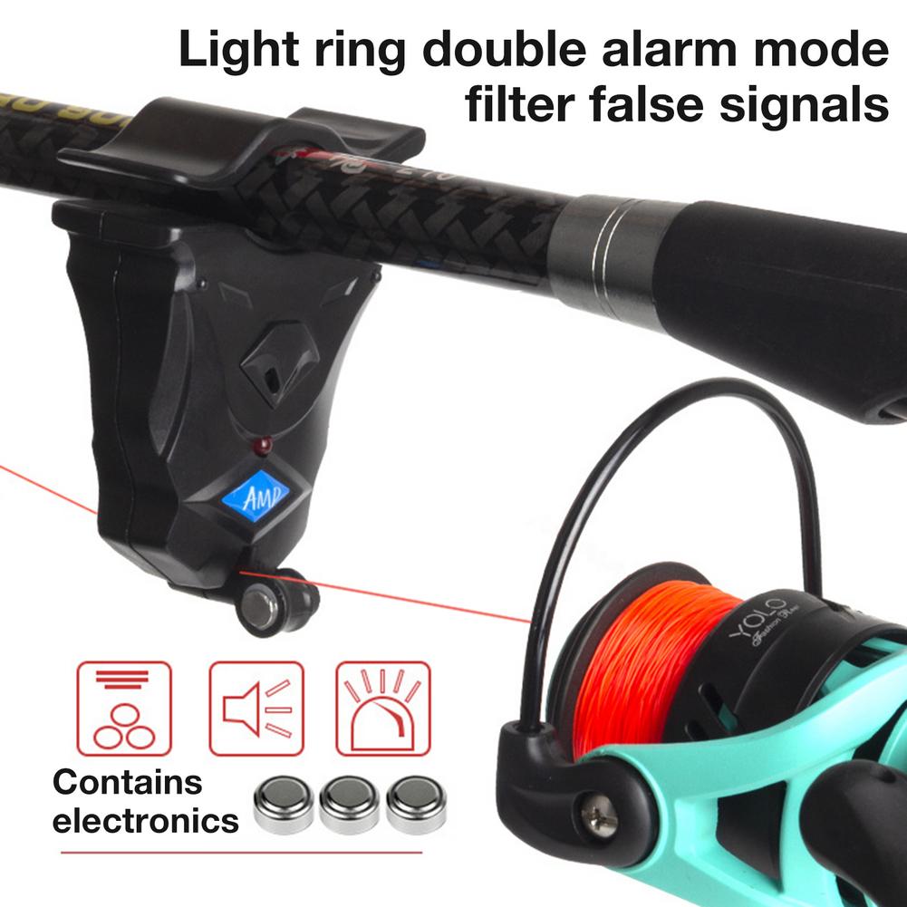 Electronic Fishing Bite Alarm With Sound LED Lights Indicator Fish Bite Alarms Buzzer Loud Siren Daytime Night Indicator