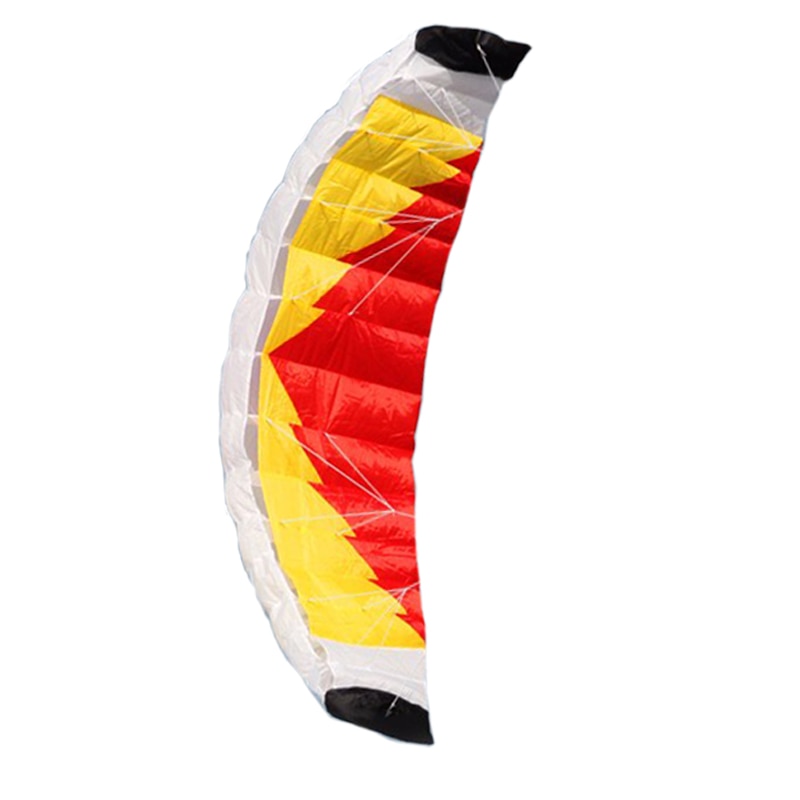 Cometa de Parafoil de doble línea de nailon, , con mango y línea trenzada de potencia, Kitesurf, deportes de playa, arcoíris, 2m