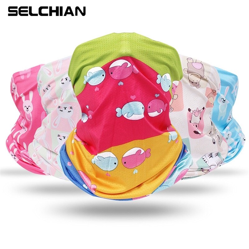Hommes femmes foulards glace soie multifonctionnel bandana bandeau anneau cou écharpe dessins animés sans couture tubulaire magique visage