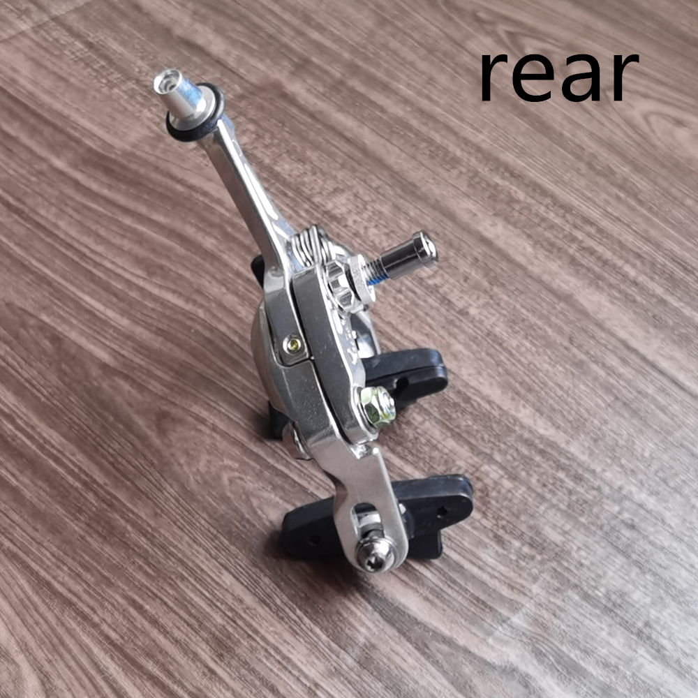 Bicycle V-Brake AS2.4D-C Racing Road Dual Pivot Bike Aluminum Side Pull Caliper Brake Front Rear Brake 44-57mm: Rear silver