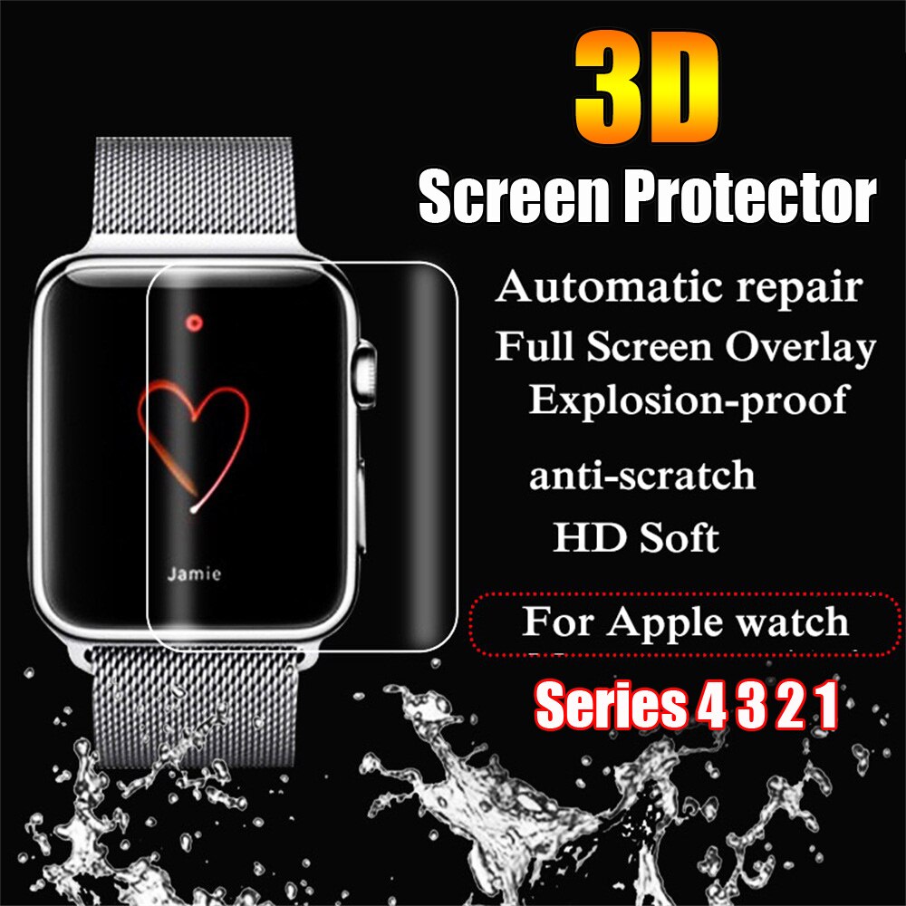 Folia Ochronna Hydrożel TPU 3D do Apple Watch Series 4 3 2 1 - Pełne Pokrycie Ekranu