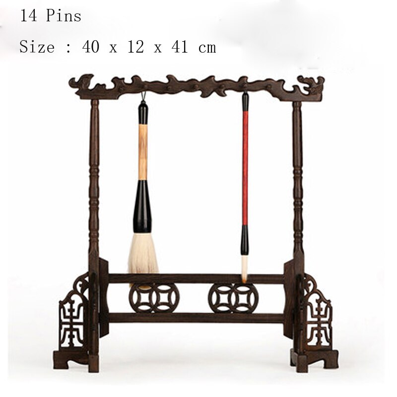 Rose Hout Grote Size Kalligrafieborstel Houder Antieke Stijl Traditionele Schilderen Schrijven Pen Houder Borstel Rack: Style 2
