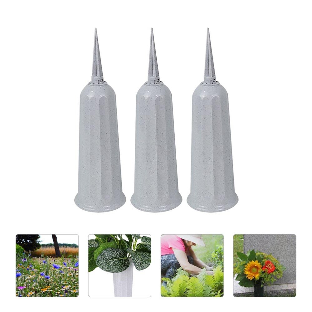 3Pcs Grave Cone Vase Cemetery Cone Shaped Vase Cemetery Memorial Supply: Default Title