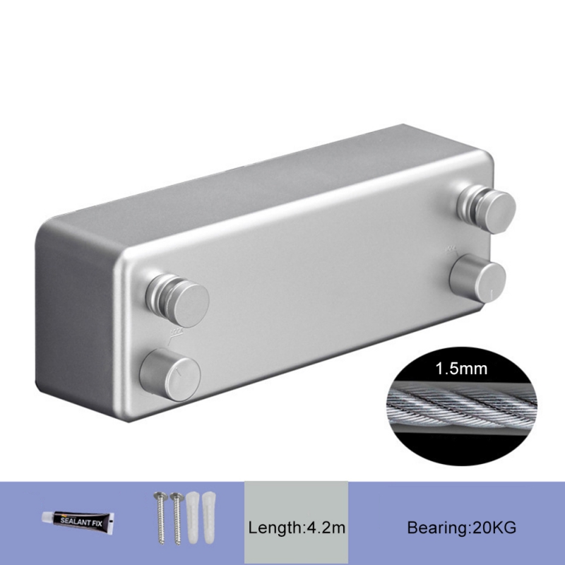 Telescopic Invisible Clothesline Free Punch Balcony Hotel Indoor Double-line Bathroom Home Retractable Clothes Rack: B