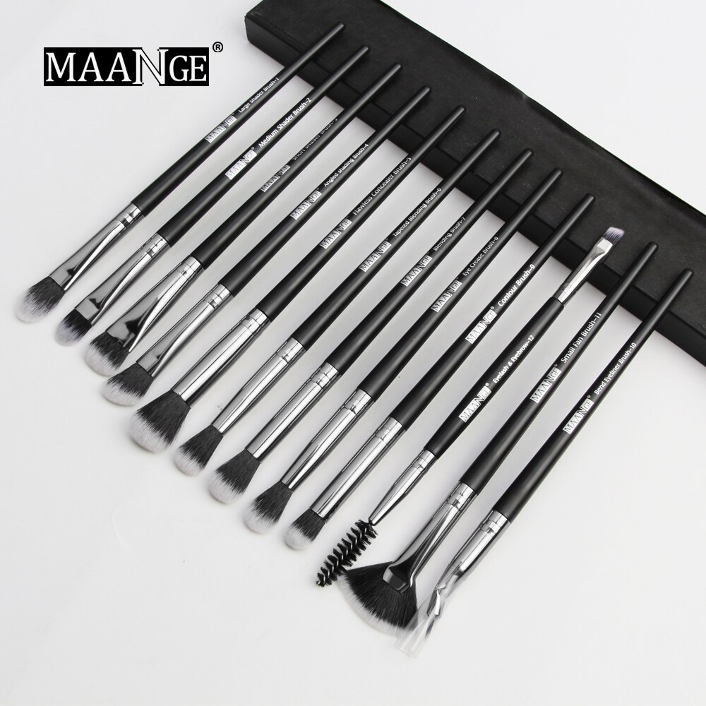 12 Stks/partij Make-Up Kwasten Set Oogschaduw Borstels Blending Eyeliner Wimper Wenkbrauw Borstels Voor Make-Up Brochas Maquillaje