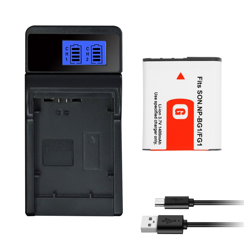 NP BG1 FG1 Battery for Sony Cyber-Shot DSC-W100 DSC-WX1 H3 H7 H9 H10 H20 H50 H55 DSC-T100 T20 NPBG1 NPFG1 1400mah Batterie: 1Battery 1Charger