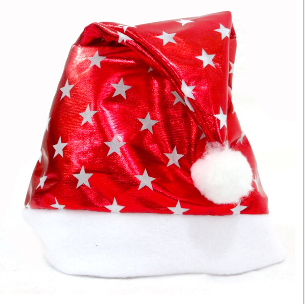 Newest Adult Child Christmas XMAS Santa LED light up flashing Costume Red Hat Cap: Five pointed star