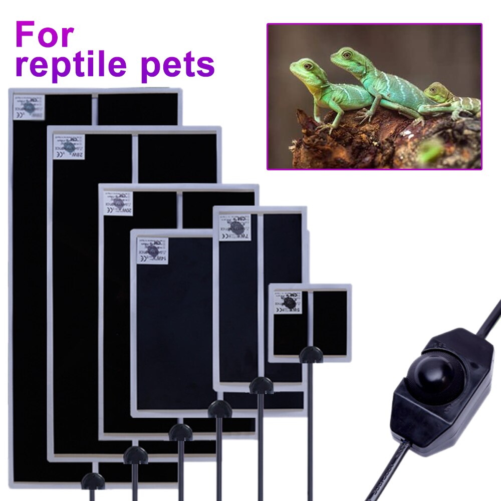 Verwarming warmtemat 5-35w terrarium reptielen warmtemat regelbare temperatuurregelaar broedmachine klimmat voor huisdieren gereedschap zwart