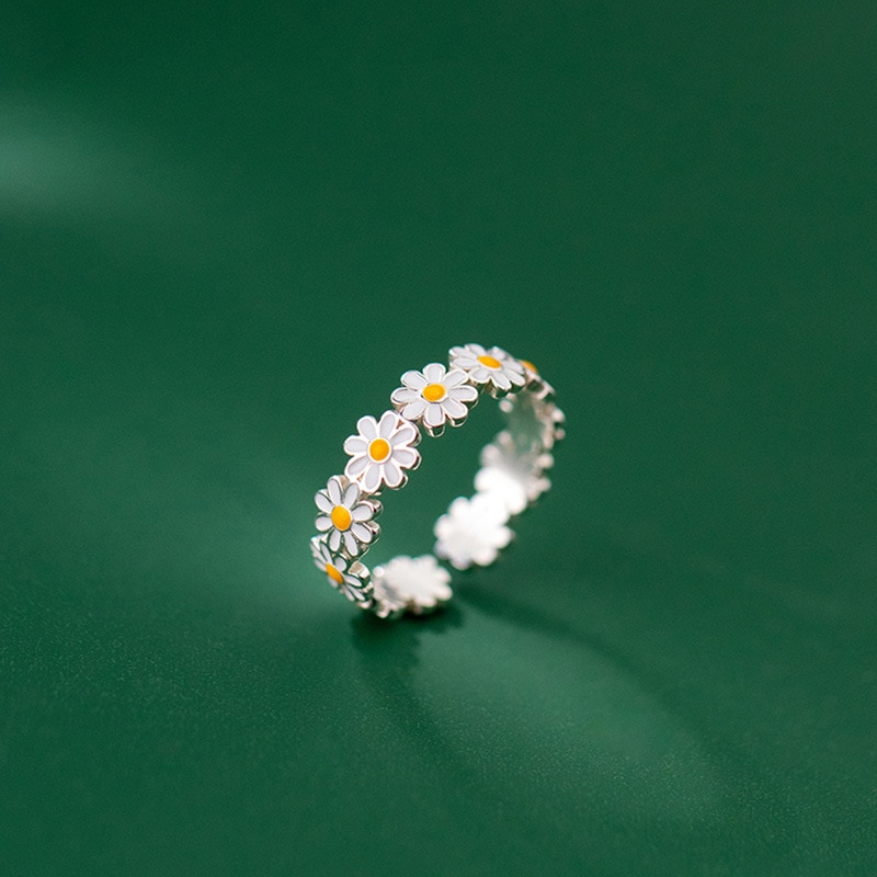 Coconal modisch Koreanische Stil Gänseblümchen Blume Ringe Für Frauen Süße Nette Finger Ring Persönlichkeit Hochzeit Edlen Schmuck Geburtstag: Ursprünglich Titel