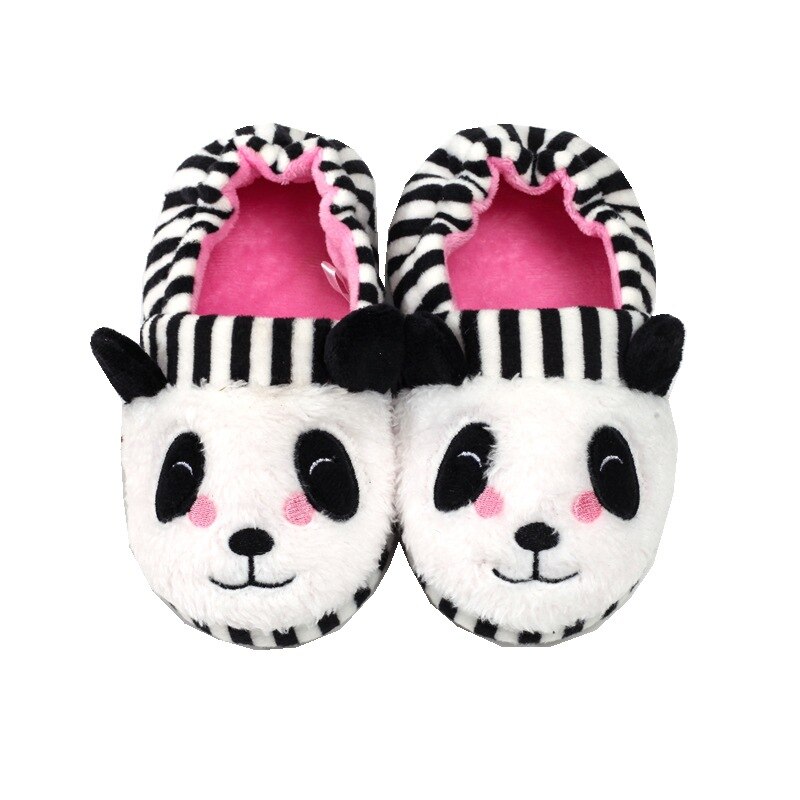 Ulknn kinderschoenen jongens meisjes cartoon panda meisjes huisschoenen voor kinderen winter jongens binnen slaapkamer pantoffels warme fluwelen baby: Panda / Binnenzool 19.5cm