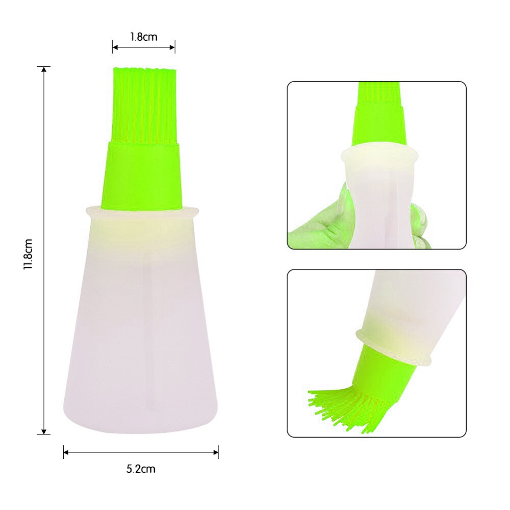 3Stck Tragbare Heften Pinsel Silikon Flasche Mit Pinsel Für Küche Backen BBQ Gebäck Backen Werkzeuge
