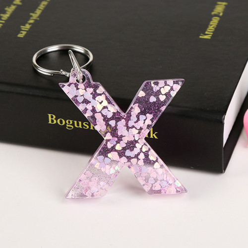 1 Pc Sleutelhanger Engels Brief Sleutelhanger 26 Engels Woord Glitter Hars Een Q Handtas Bedels Voor Vrouw: Ivoor Goud