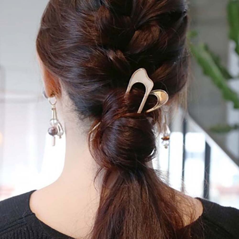 Femmes filles Style japonais en alliage de métal u-forme pince à cheveux Vintage bâtons de cheveux pour femmes dame épingle à cheveux chignon Style outil chapeaux