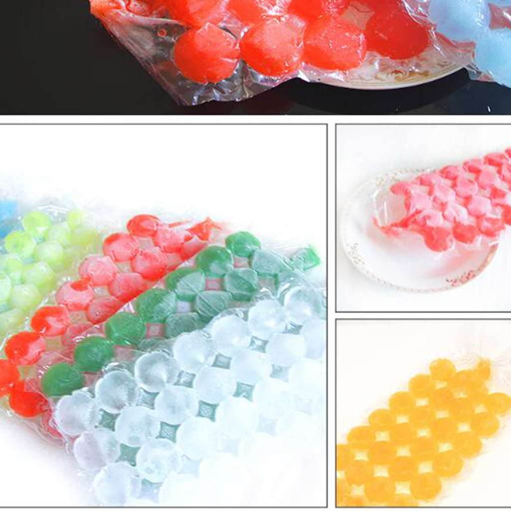 Bolsas de plástico para hielo de una sola vez, 28 rejillas, bolsas de almacenamiento de helados, paquete de cubitos de hielo, paquete de hielo autosellado #35