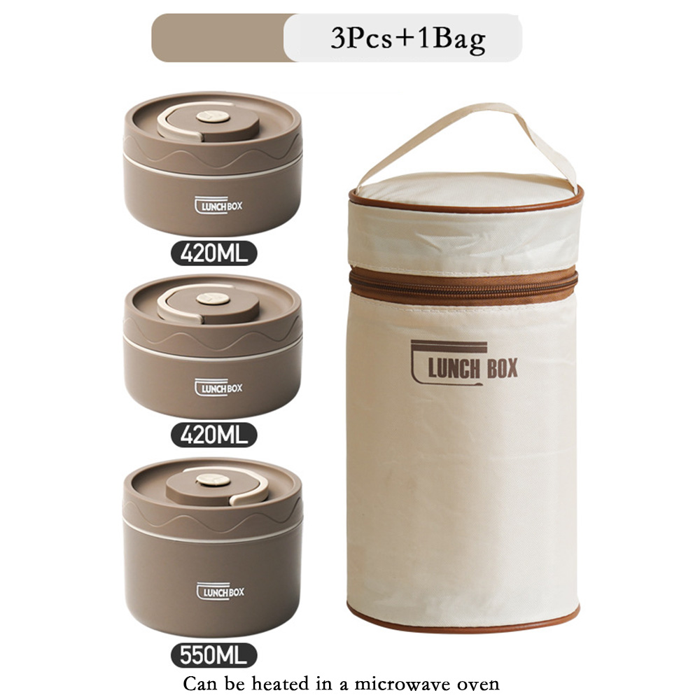 Leakproof Bento Box for Adults with Lunch Bag and Tableware Insulated Stainless Steel Lunch Box High Capacity Portable Snack Box: PURPLE