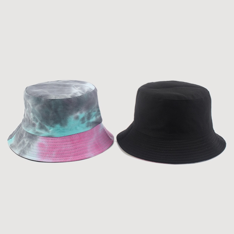 Harajuku tie-dye reversibel spand hat sommer sol hatte til kvinder mænd fiskeri hat graffiti hip hop spand cap: 4b