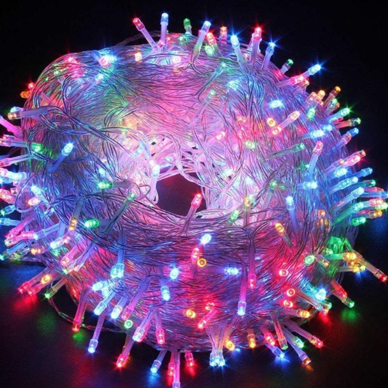 Kerst Guirlande LED Gordijn Ijspegel String Light 220V 10M 100Leds Indoor LED Party Garden Stage Outdoor decoratieve Licht: Multicolor