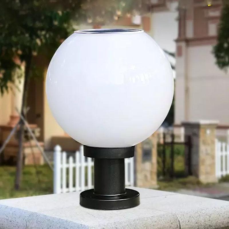MeterMall Waterdichte Solar Circulaire Wandlamp zonne-energie Bal-vorm LED Wall Licht Hek Straat Lamp Decoratie