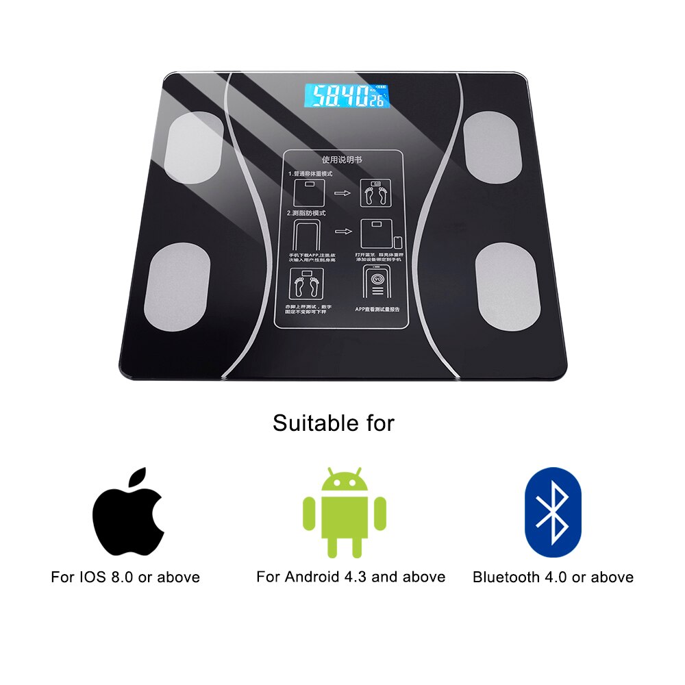 HILIFE APP Smart Body Scales LED Digital Electronic Scale for Android/for IOS/Bluetooth Weighing Scales