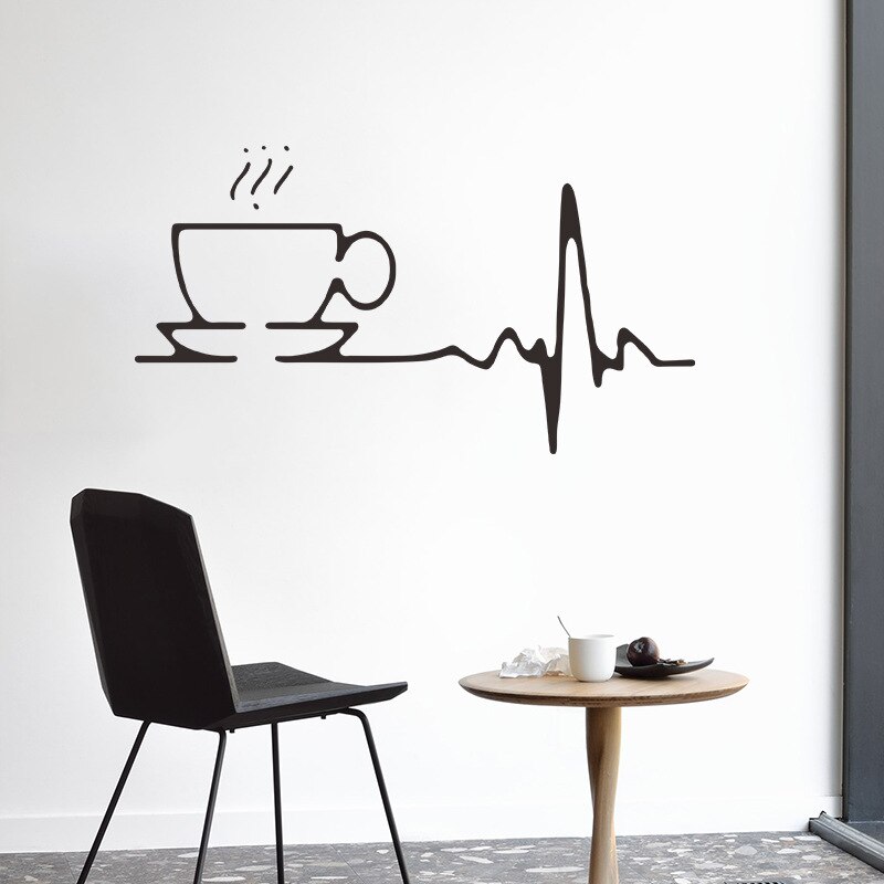 Autocollants de café en vinyle, citation d'art Mural, décoration de Restaurant, de cuisine, de boutique, autocollants muraux amovibles, décor de maison