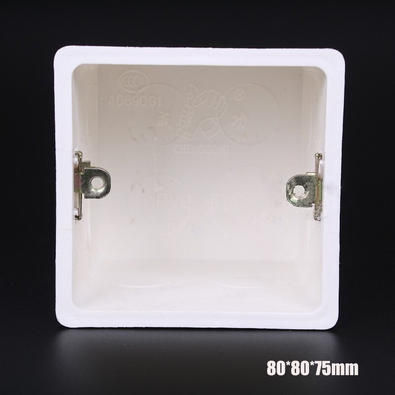 Type 86 Wall Wiring Bottom Box 75mm Concealed Wall Mount Switch Box PVC Junction Box Flame Retardant