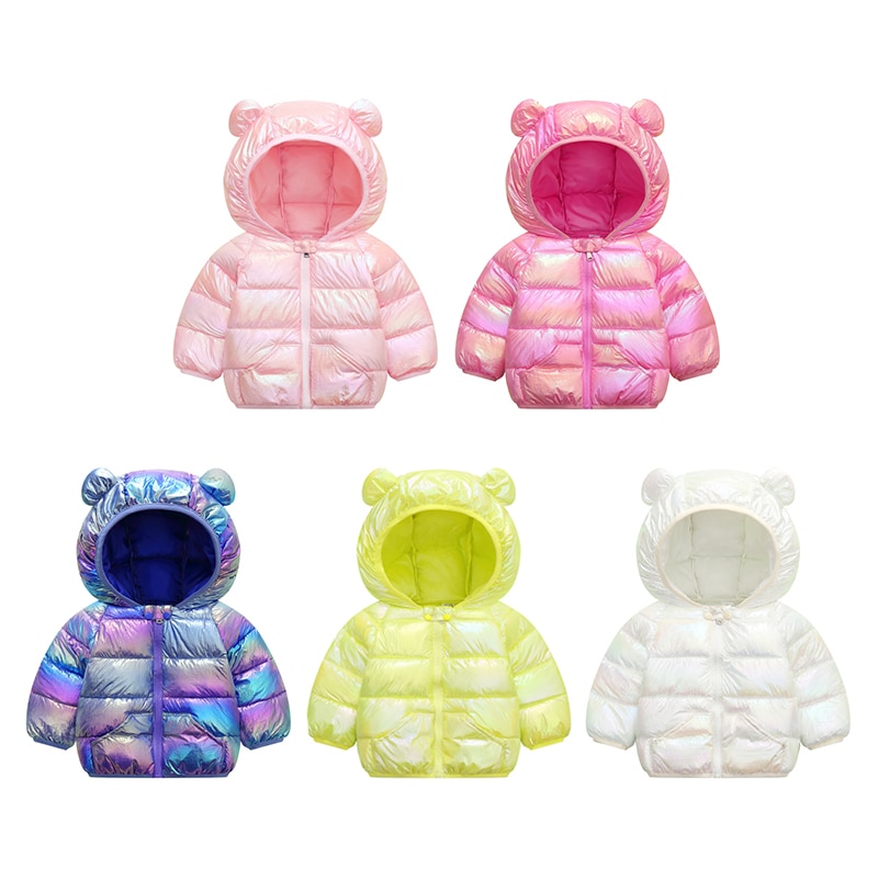 Winter kinder gewatteerde jas lichtgewicht casual gewatteerde jas voor middelgrote en kleine kinderen roze