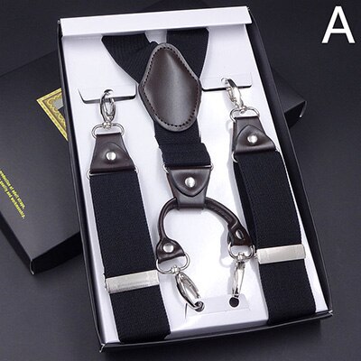 Deepeel 1pc 3.5*120cm Men Suspenders Metal Hang Buckle Male Jockstrap 4 Hooks Suit Decoration Wild Clothing Accessories SP007: A