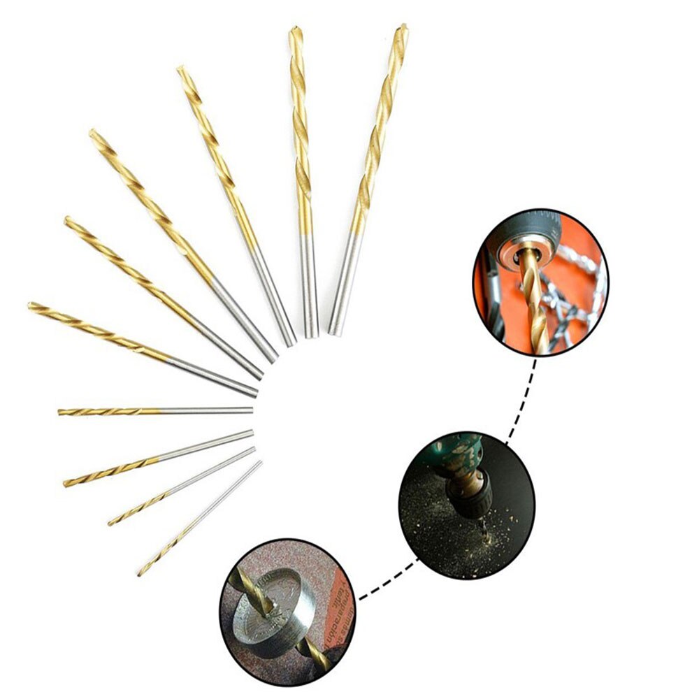 50pcs/set Many Kinds Of High Speed Steel Titanium Coated Twist Drill Bit Straight Shank Bit Hand Drill