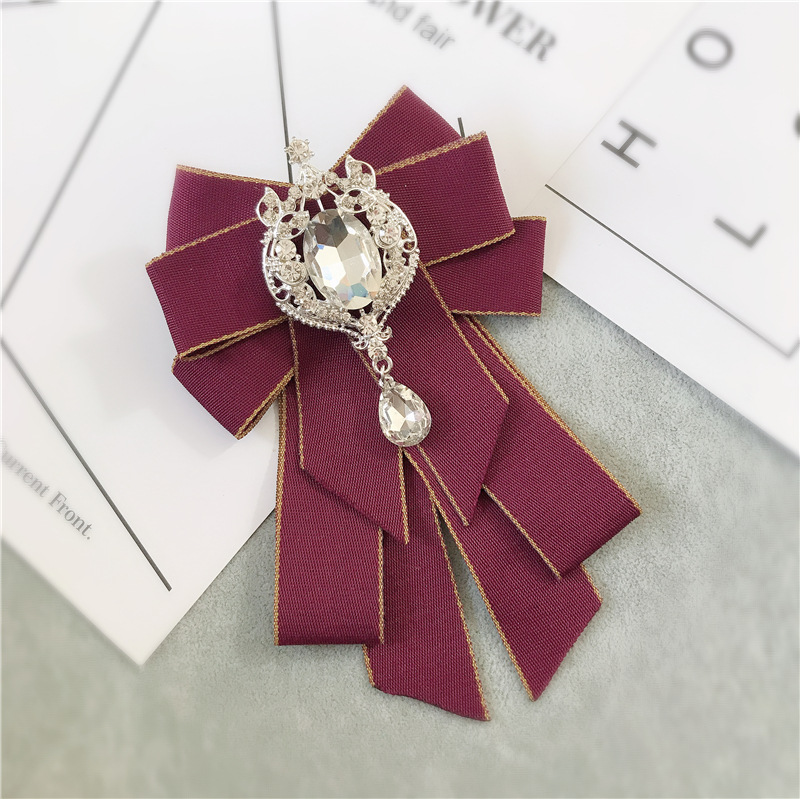 I-remiel – Broche en velours rouge, nœud papillon, col, broches, chemisier, vêtements pour femmes, accessoires, bijoux à la: 13