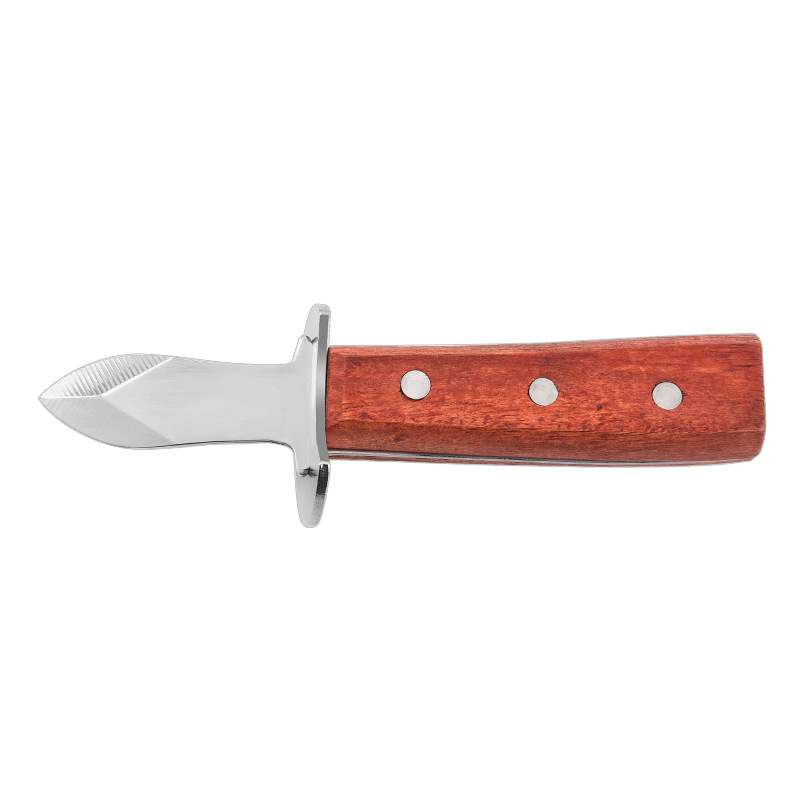 Swayboo Stainless Steel Wooden Handle Dull Blade Oyster Knives Scallop Knife Seafood Tools: Style 3