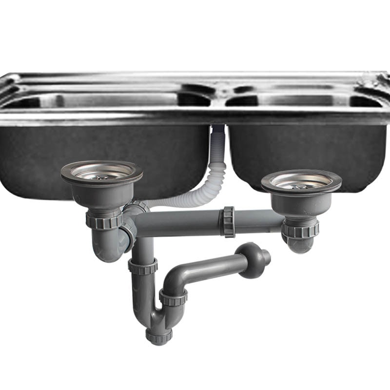 snappy trap all in one double bowl drain kit
