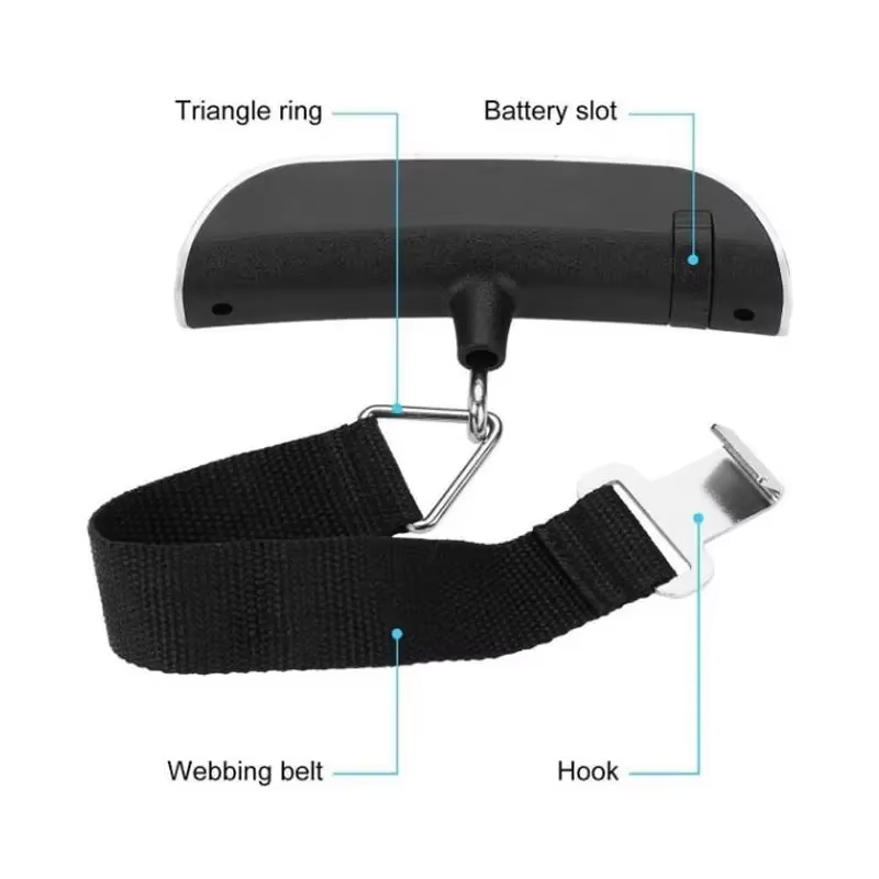 Báscula colgante de mano. Báscula de peso para bolsa de lona 110 LBS /50 kg pesaje de viaje para equipaje electrónico
