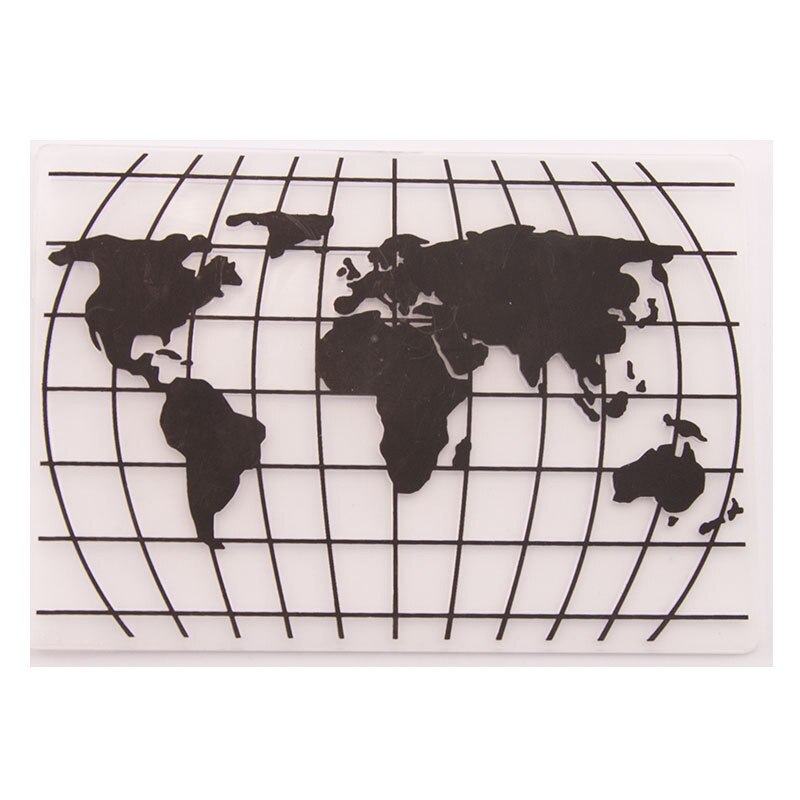 Plastic World Map Pattern Embossed Template Making Paper Cards for Scrapbooking Greeting Cards DIY Decor Wedding Decoration 1PC: Default Title