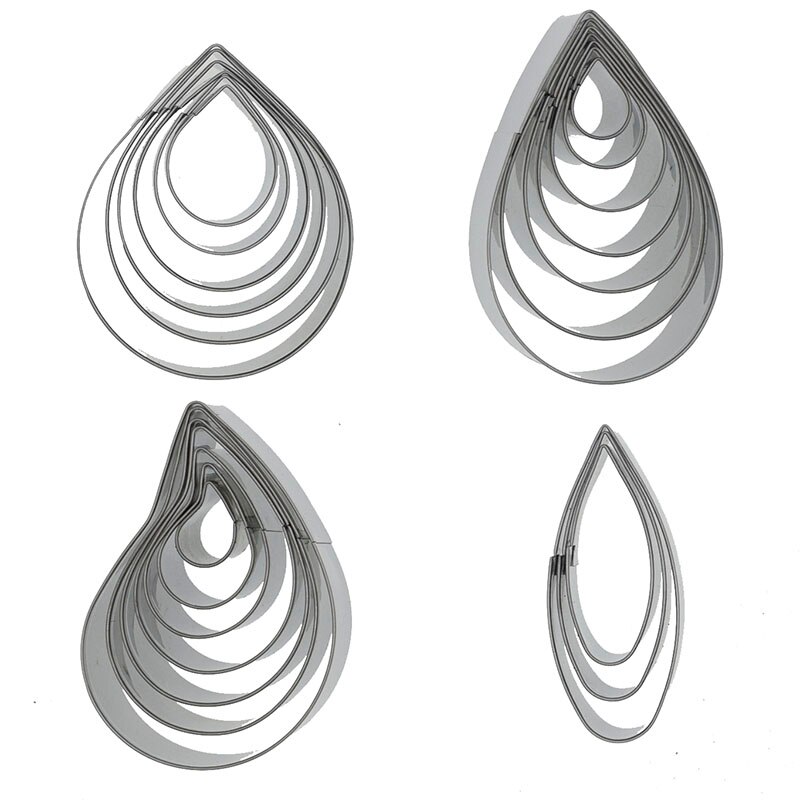 Clay Tool Stainless Steel Geometry Cutting Mold Clay cutter Baroque Mandala texture emboss stamp block pottery tools kit: drop cutter