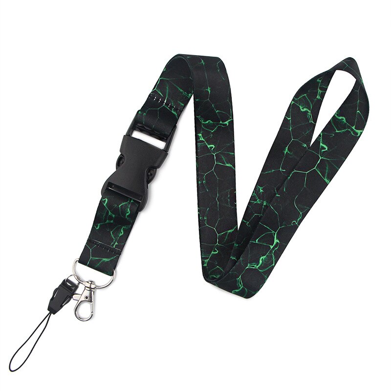 Luxury Marble texture Neck Strap Lanyards ID badge card holder keychain Mobile Phone Strap Ribbon webbing necklace keychain: 01