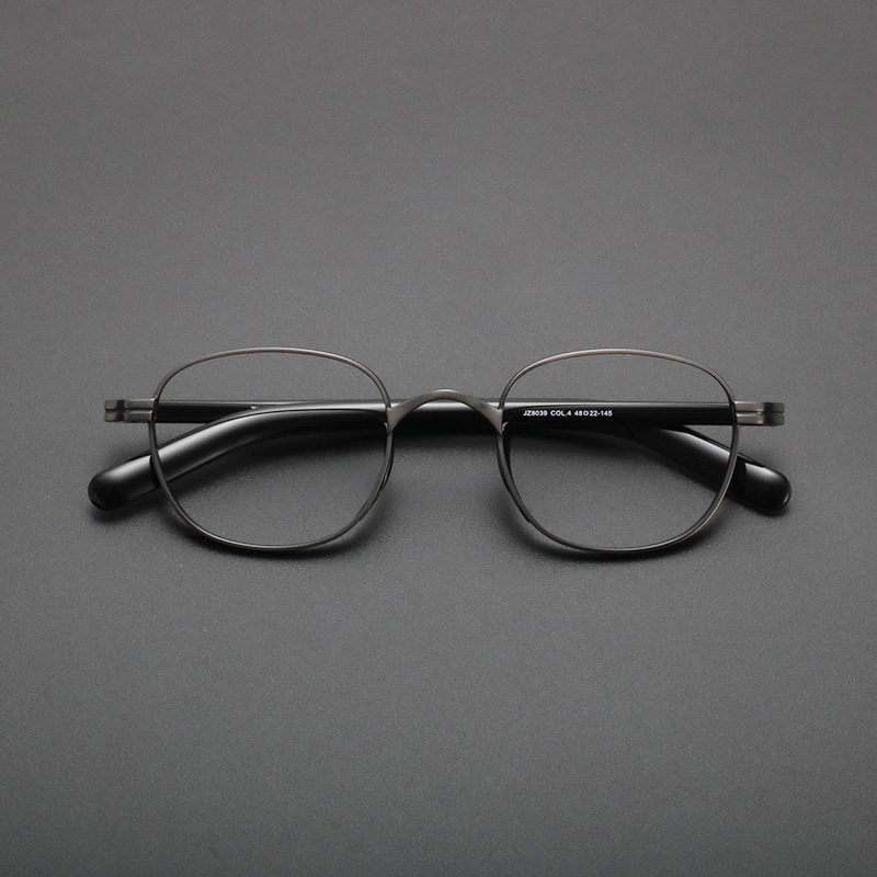 Jahrgang Titan Brillen Rahmen Männer Luxus Acetat retro Platz Rezept Optische Gläser Rahmen Frauen Myopie Brillen: hell Pistole