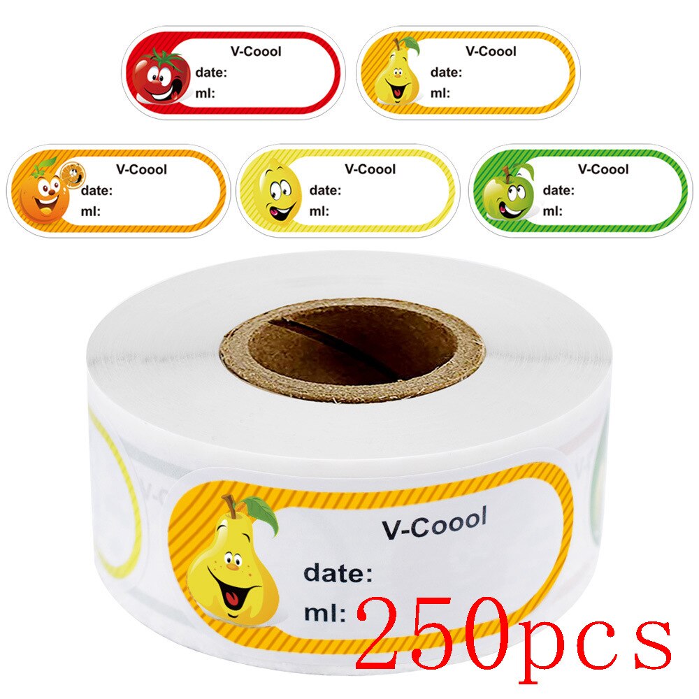 Dissolvable Food Labels by Food Safe 1x3'' Kitchen Storage freezer stickers Perfect for Reusable Containers 250 Labels Per Roll: QY675-250pcs