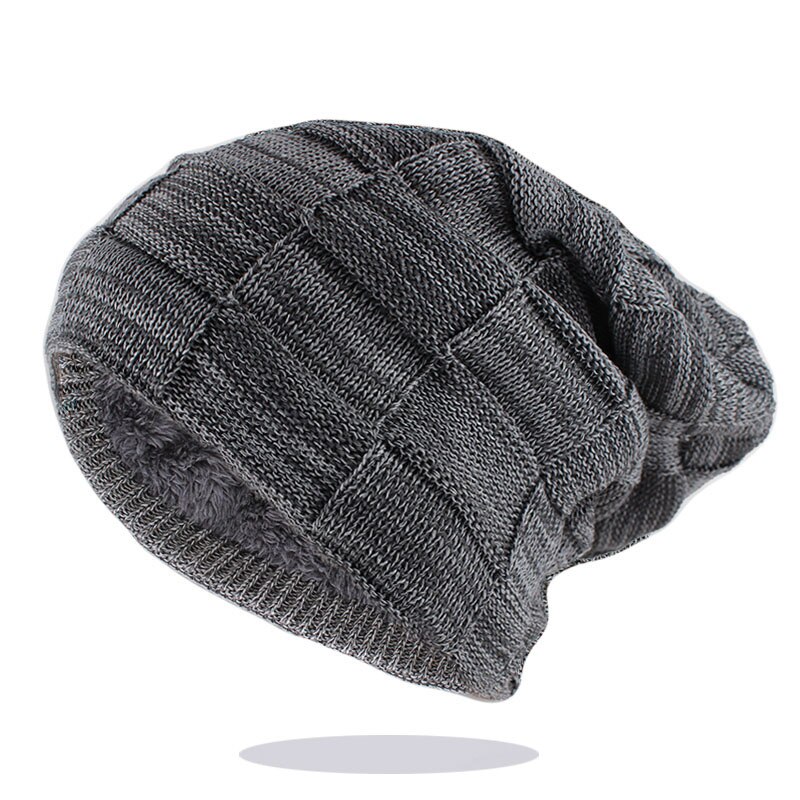 Women Winter Warm Beanies Skullies Lady Casual Caps Hat For Men Colorful Brand Bone Knitted Bonnet: Gray