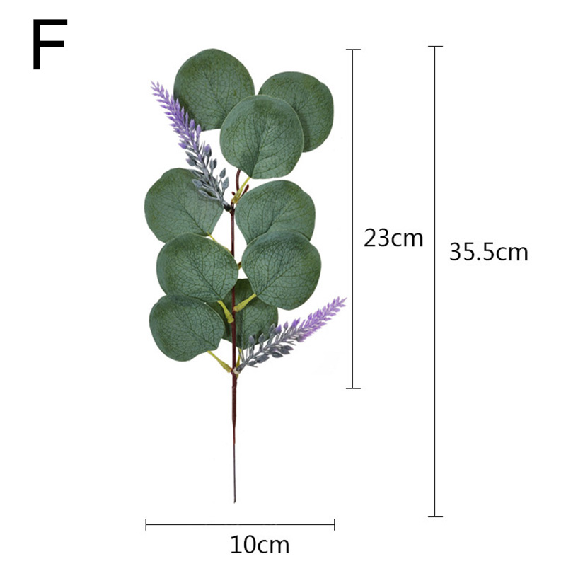 Simulation Eucalyptus Leaves Mini Simulation Eucalipto Single Artificial Leaf Plants Wedding Shooting Prop Home Party Decor: F