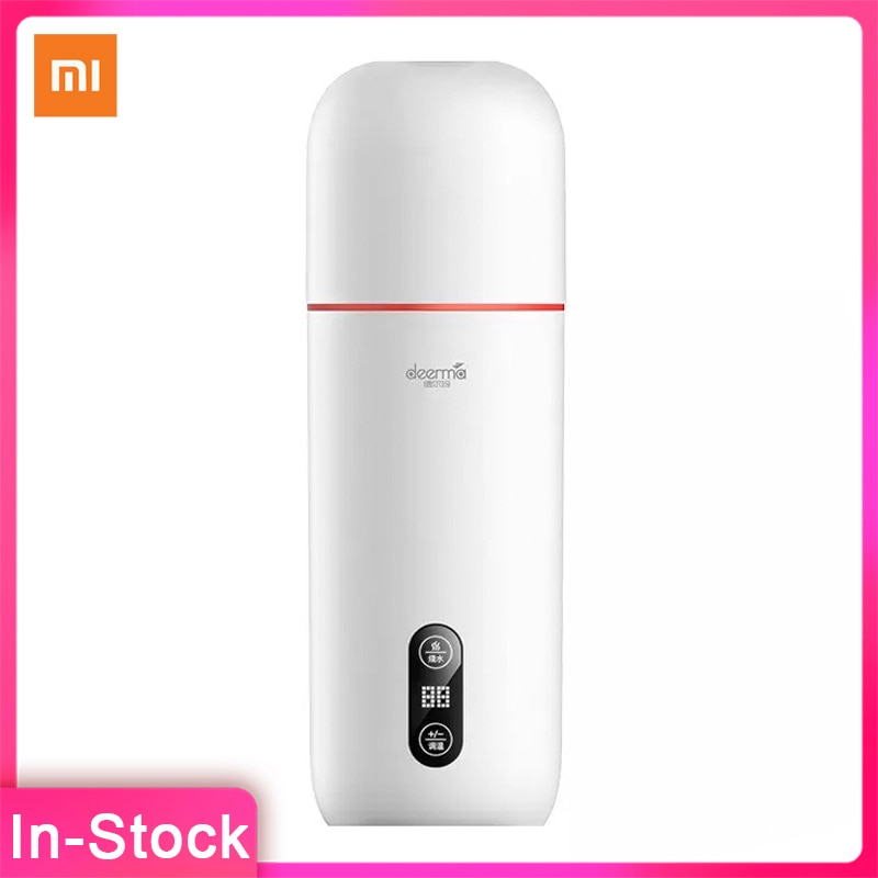 Taza de agua eléctrica portátil Xiaomi Mijia Deerma, 350ml, tazas termo con Control táctil, para deportes al aire libre, escuela, sello a prueba de fugas