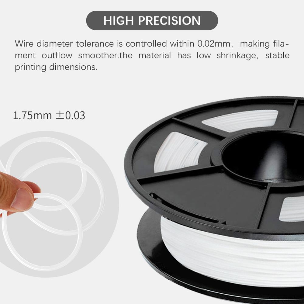 TPU Flexible Filament 0.5kg FDM 3D Printer Shoes Phone Case Toys Printing Material 1.75mm Tolerance 0.02mm White Filaments Roll