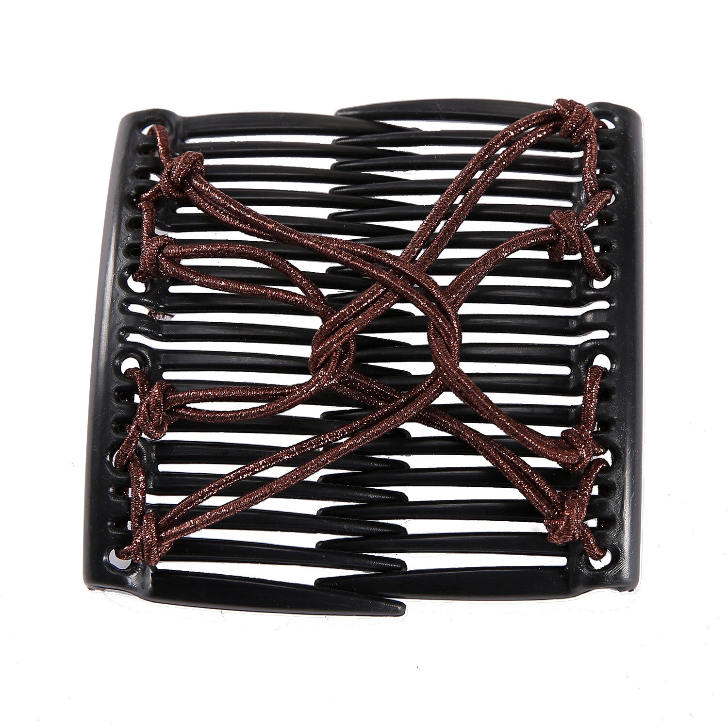 Mode Haarkam Klauw Broodje Dames Magische Kralen Elastische Dubbele Bands String Haarspeld Tool Paardenstaart Haaraccessoires Kapselbanden: Blauw